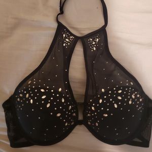 Jeweled halter bra